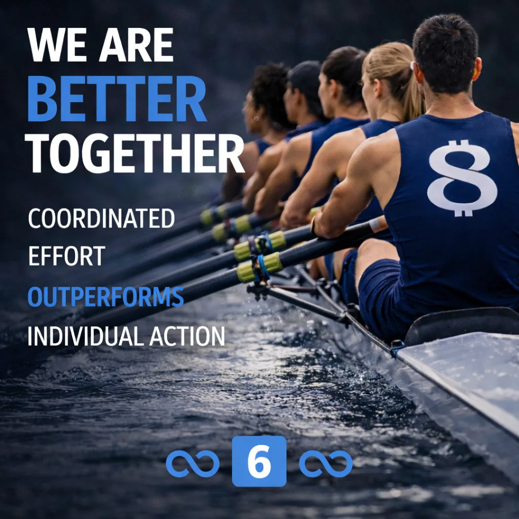 We Are Better Together. Coordinated effort outperforms individual action.